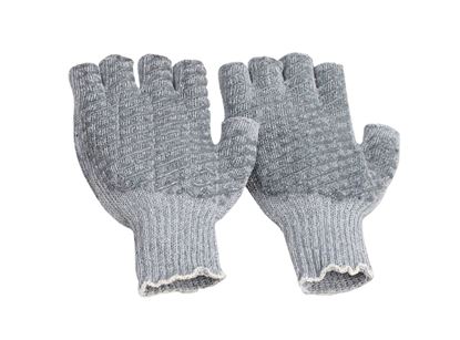 Picture of Grey String Knit Fingerless Gloves - PVC Honeycomb