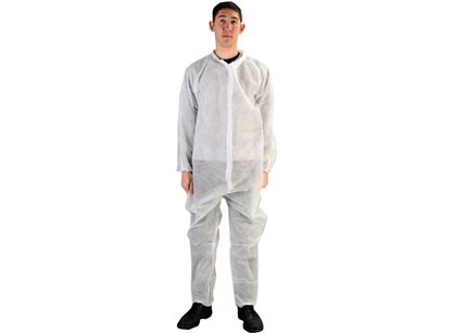 Picture of White Polypropylene Coveralls - Zipper Front