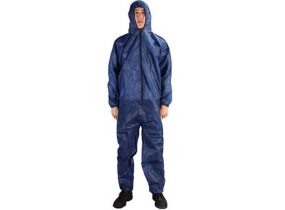 Picture of Navy Blue Polypropylene Coveralls - Zipper Front