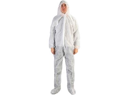 Picture of White Polypropylene Coveralls with Booties