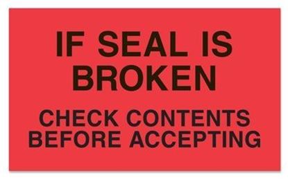 Picture of If Seal Is Broken Check Contents Before Accepting - Printed Labels