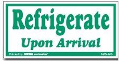 Picture of Refrigerate Upon Arrival - Green and White Printed Label