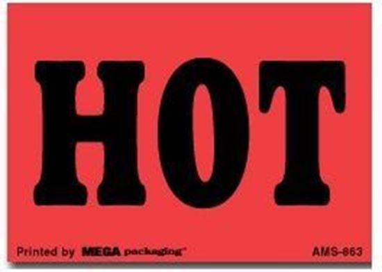 Picture of Hot - Red Printed Label 3 x 5