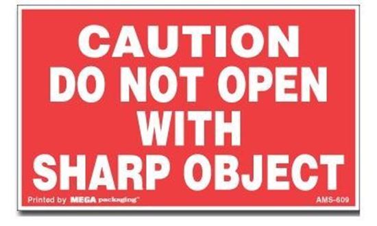 Picture of Caution Do Not Open With Sharp Object