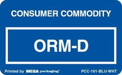 Picture of Consumer Commodity ORMD - Blue and White Printed Label  2-1/4 x 1-3/8