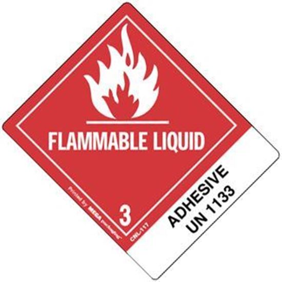 Picture of Flammable Liquid - Adhesive UN 1133 Printed Label