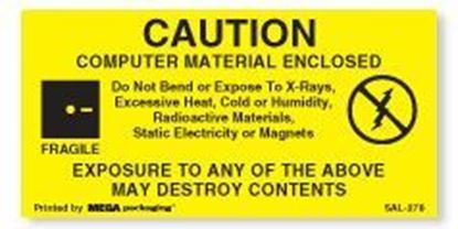 Picture of Caution Computer Material Enclosed 3 x 1-1/2