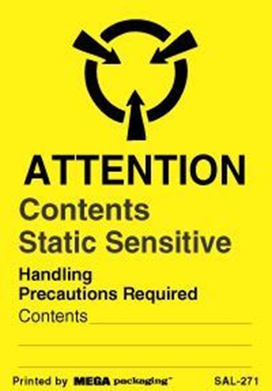 Picture of Attention Contents Static Sensitive - Circle w/Arrows