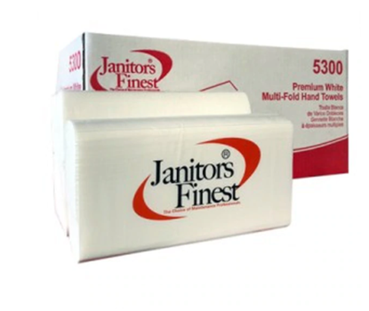 Picture of Janitors Finest White Multifold Towels - 9.25 x 9.45